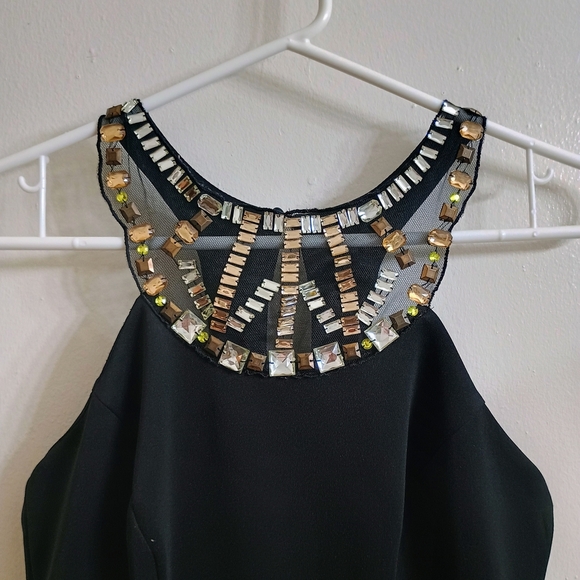 I.N. San Francisco Black Strapless Dress with Gold Accents - Picture 2 of 8